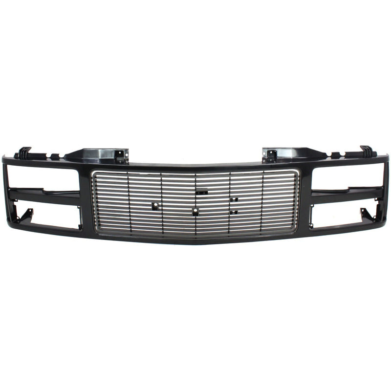 DURAFORCE Grille For 88-99 GMC K1500 C1500 Black Plastic Fits Models with Dual Headlight