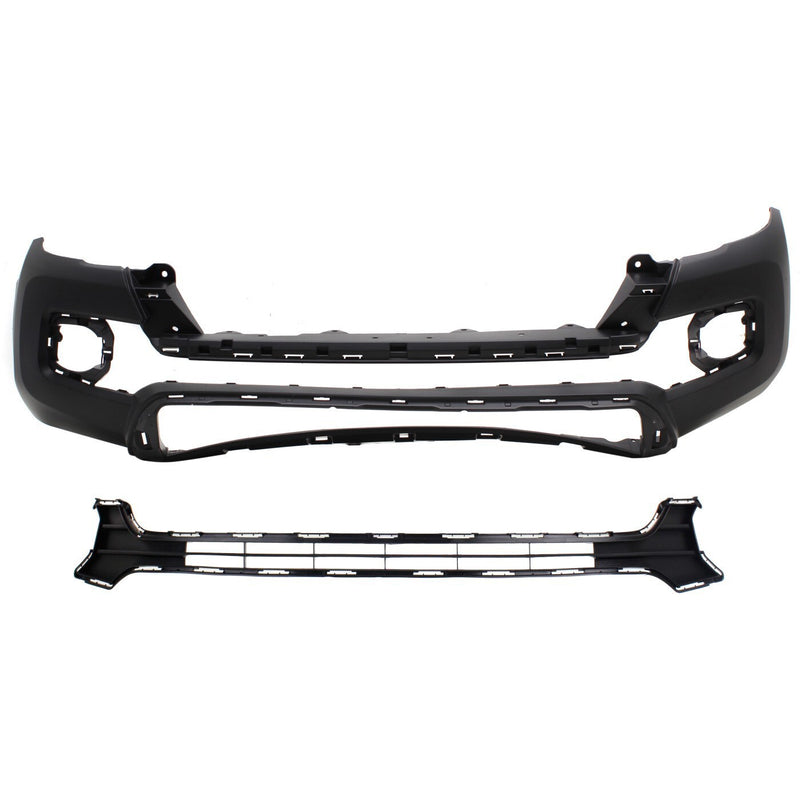 DURAFORCE Bumper Cover Kit For 2016-2023 Toyota Tacoma Primed With Fog Light Holes Front