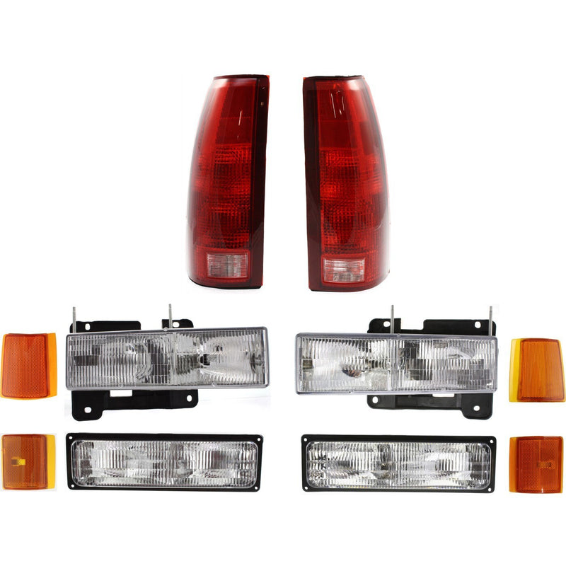 DURAFORCE Headlight Kit For 1994-1998 GMC C1500 K1500 Suburban with Tail Light