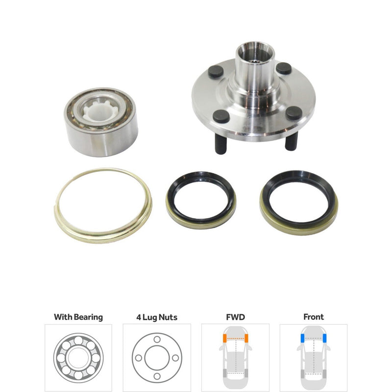 DURAFORCE Wheel Hubs For 1993-2002 Toyota Corolla Front & Rear FWD With Bearing