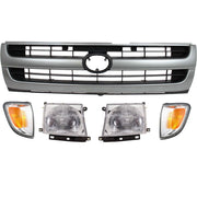 DURAFORCE Headlight Grille Assembly Kit For 1997-2000 Toyota Tacoma RWD with Corner Lights