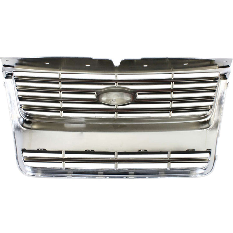 DURAFORCE Grille For 2006-2010 Ford Explorer Chrome Shell w/ Black Insert Plastic