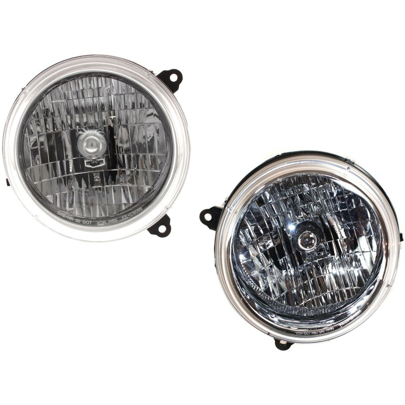 DURAFORCE Driver and Passenger Side Headlights For Jeep Liberty 2002-2004 Halogen w/ Bulbs