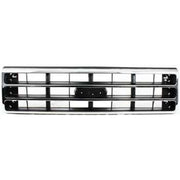 DURAFORCE Grille For 89-91 Ford F-150 F-250 Chrome Shell w/ Silver Insert Plastic