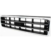 DURAFORCE Grille For 89-91 Ford F-150 F-250 Chrome Shell w/ Silver Insert Plastic