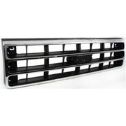 DURAFORCE Grille For 89-91 Ford F-150 F-250 Chrome Shell w/ Silver Insert Plastic