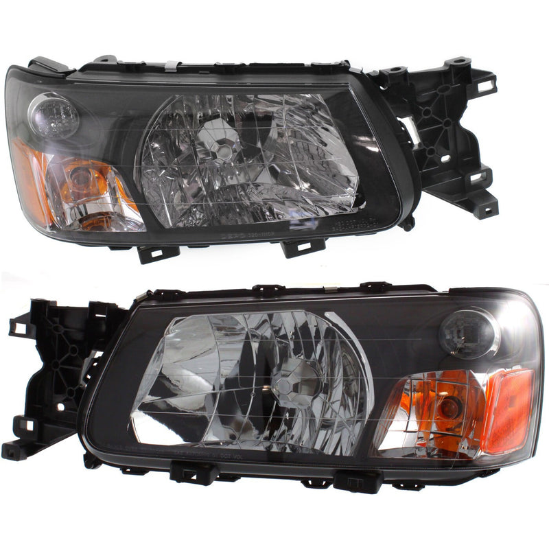 DURAFORCE Headlight Assembly Set For 2005 Subaru Forester Left Right Composite With Bulb