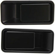 DURAFORCE Front Exterior Door Handle Set For 1987-06 Jeep Wrangler Half Door Smooth Black