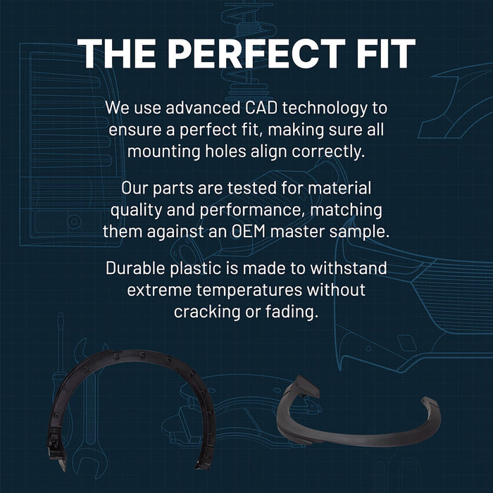 DURAFORCE Fender Flares For 2013-2016 Mazda CX-5 Front Right Black Plastic Bolt-on