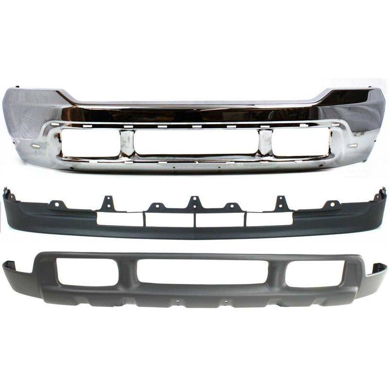 DURAFORCE Bumper Kit For 2001-2004 Ford F250 Super Duty F-Series Front Chrome with Valance