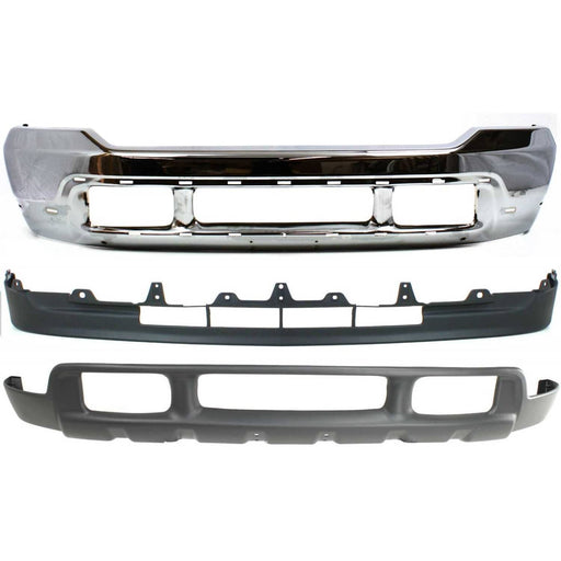 DURAFORCE Bumper Kit For 2001-2004 Ford F250 Super Duty F-Series Front Chrome with Valance