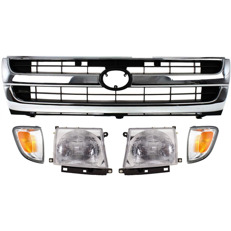 DURAFORCE Grille Assembly Kit For 1997-2000 Toyota Tacoma Rear Wheel Drive Plastic 2WD