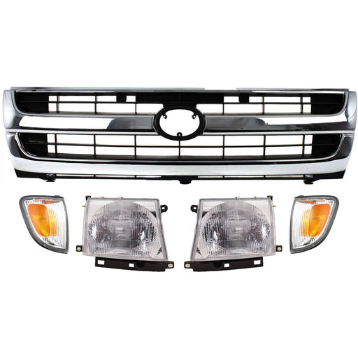 DURAFORCE Grille Assembly Kit For 1997-2000 Toyota Tacoma Rear Wheel Drive Plastic 2WD