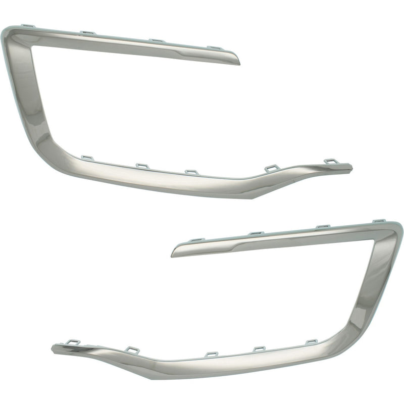 DURAFORCE Bumper Trim Set For 2016-2017 GMC Terrain Front Chrome Molding Pair