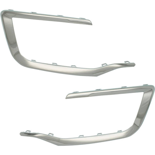 DURAFORCE Bumper Trim Set For 2016-2017 GMC Terrain Front Chrome Molding Pair