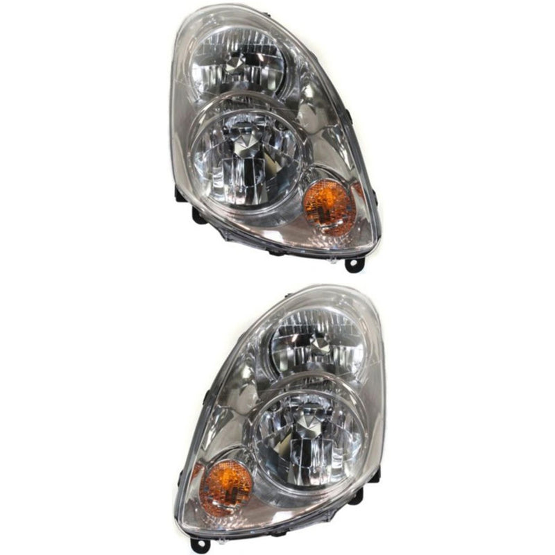 DURAFORCE Left and Right Headlights For Infiniti G35 2003-2004 Halogen with Bulb(s) Sedan