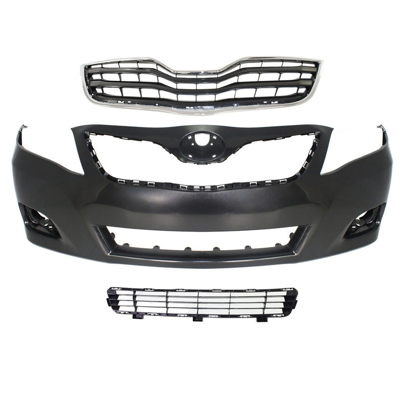 DURAFORCE Front Bumper Cover Kit For 10-11 Toyota Camry Base/LE/XLE Model w/ Bumper Grille