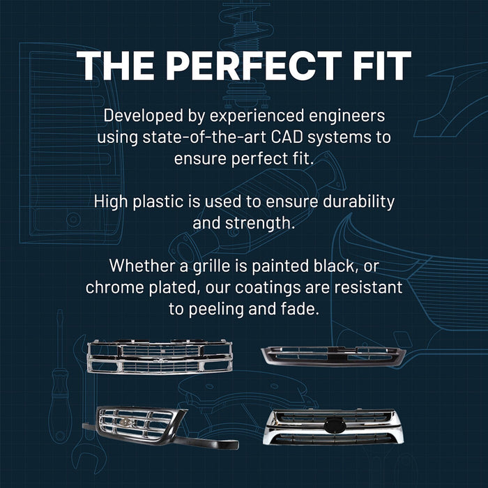 DURAFORCE Grille Grill for Chevy 14081651 Chevrolet Caprice 1986-1990