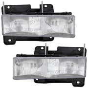 DURAFORCE Headlights Lamps Pair For 1988-98 Chevy GMC C10 C/K Truck Chrome Composite Type