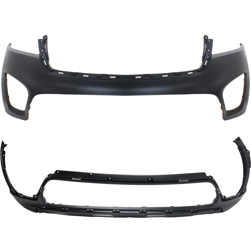 DURAFORCE New Bumper Cover Fascia Front Upper for Kia Sorento 2016-2018