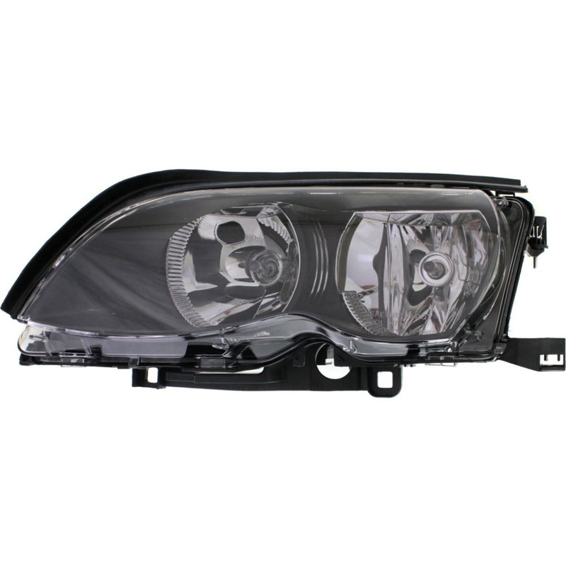 DURAFORCE Left & Right Side Headlight For BMW 325i 2002-2005 Halogen w/ Bulbs Black Bezel