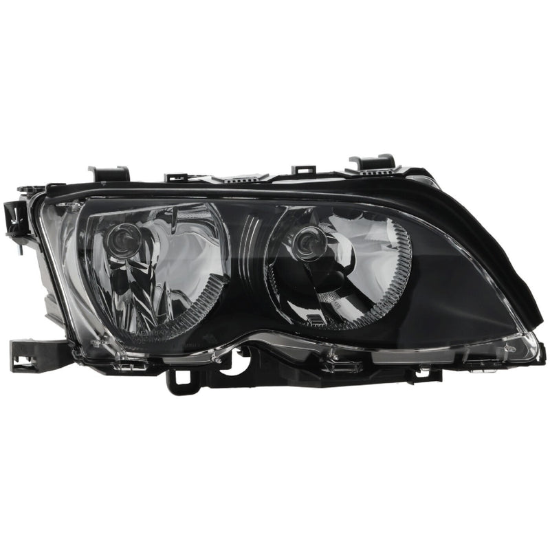 DURAFORCE Left & Right Side Headlight For BMW 325i 2002-2005 Halogen w/ Bulbs Black Bezel