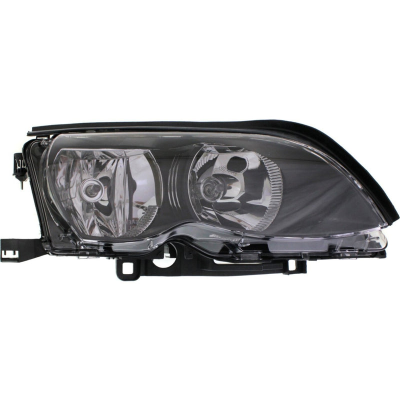 DURAFORCE Left & Right Side Headlight For BMW 325i 2002-2005 Halogen w/ Bulbs Black Bezel