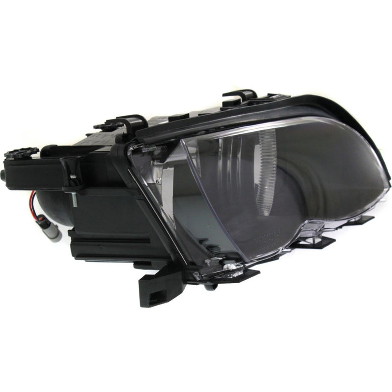 DURAFORCE Left & Right Side Headlight For BMW 325i 2002-2005 Halogen w/ Bulbs Black Bezel