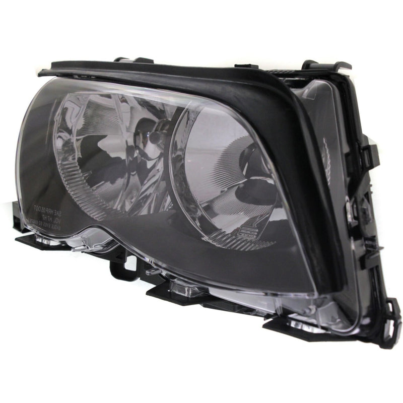 DURAFORCE Left & Right Side Headlight For BMW 325i 2002-2005 Halogen w/ Bulbs Black Bezel