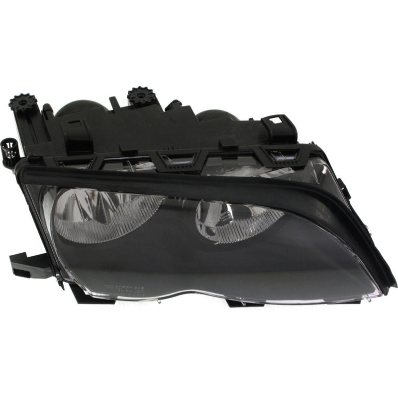 DURAFORCE Left & Right Side Headlight For BMW 325i 2002-2005 Halogen w/ Bulbs Black Bezel
