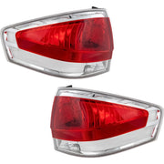 DURAFORCE Halogen Tail Light Set For 2008 Ford Focus Clear & Red Lens w/ Bulbs 2Pcs