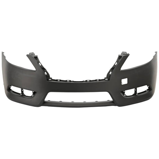 DURAFORCE Front Bumper Cover For 2013-2015 Nissan Sentra With Fog Light Holes Primed