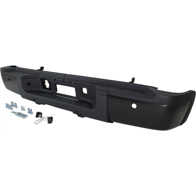 DURAFORCE Step Bumper For 2011-2013 Silverado 2500 HD Sensor Holes Powdercoated Black Rear