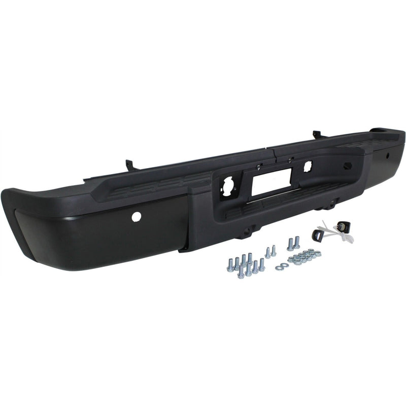 DURAFORCE Step Bumper For 2011-2013 Silverado 2500 HD Sensor Holes Powdercoated Black Rear