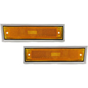 DURAFORCE Side Chrome Bezel Marker Light Pair Set for Chevy Blazer GMC Jimmy C/K R Pickup