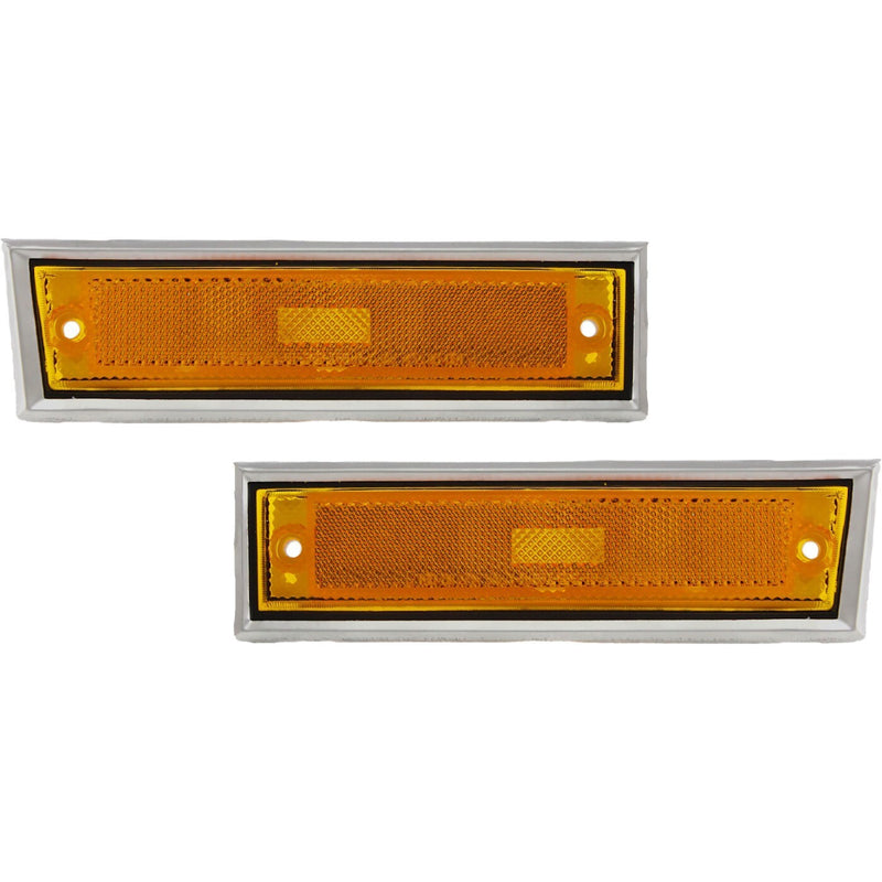 DURAFORCE Side Chrome Bezel Marker Light Pair Set for Chevy Blazer GMC Jimmy C/K R Pickup