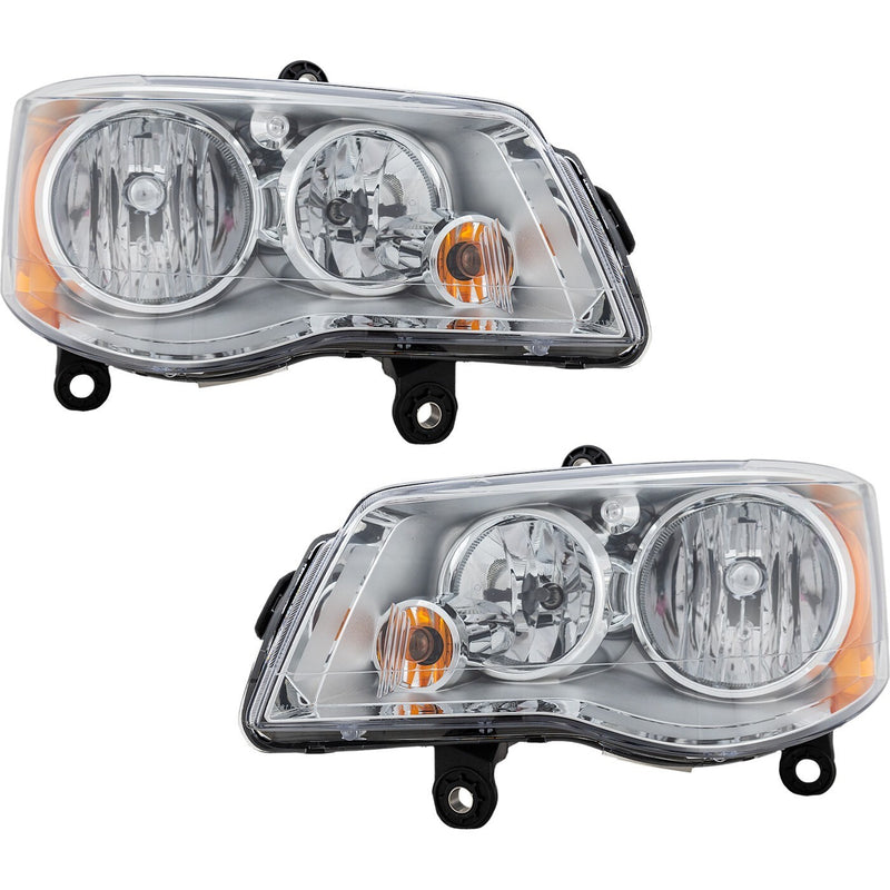 DURAFORCE Headlight LH and RH For 11-20 Dodge Grand Caravan 08-16 Chrysler Town & Country