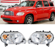 DURAFORCE RH&LH Headlights For 2006-2011 Chevy HHR Halogen Type Chrome Raplacement