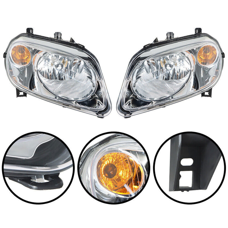DURAFORCE RH&LH Headlights For 2006-2011 Chevy HHR Halogen Type Chrome Raplacement