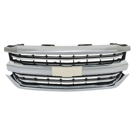 DURAFORCE Front Bumper Grille For 2016-2018 Chevrolet Silverado 1500 W/Chrome Trim