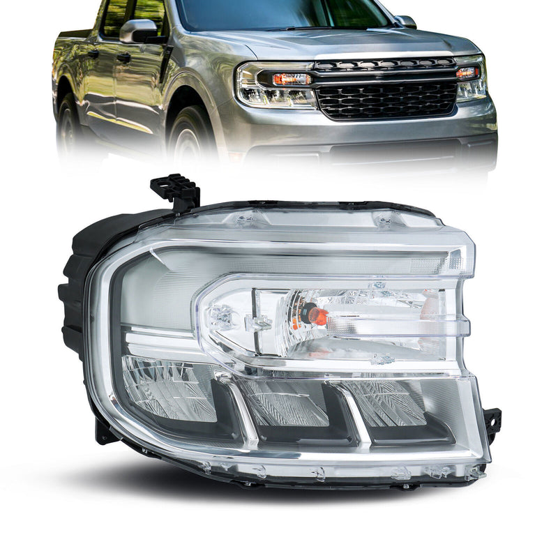 DURAFORCE Right LED Headlight Chrome W/LED DRL For 2022-2024 Ford Maverick Lariat