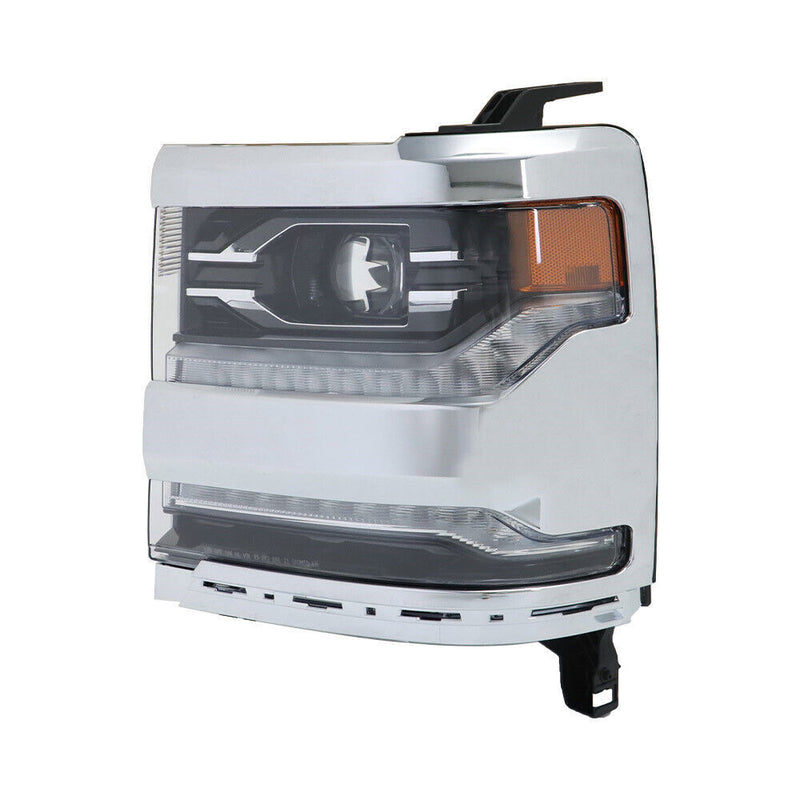 DURAFORCE Left Headlight For 2016-2018 Silverado 1500 LED Frame Chrome Housing