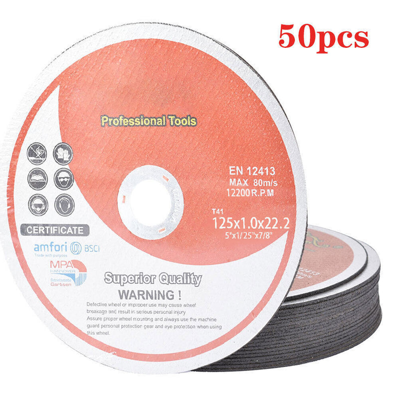 DURAFORCE 50 Pack 5"x.040"x7/8" Cutting Discs Cut-off Wheel - Metal & Stainless Steel