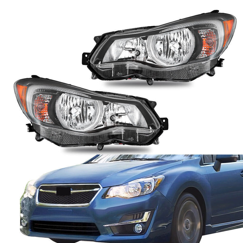 DURAFORCE LH+RH Headlight For 2012-15 Subaru Impreza &13-16 Crosstrek Halogen Pair