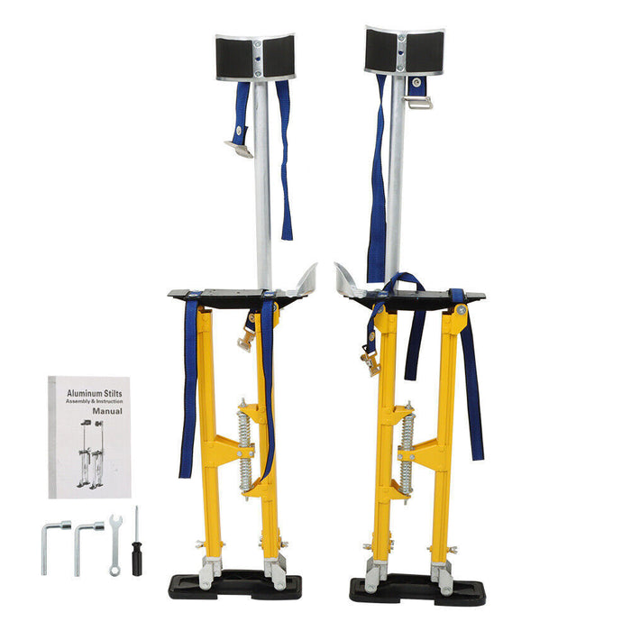 DURAFORCE 24"-40" Adjustable Drywall Stilts Aluminum Tool - Painting Painter Taping Yellow