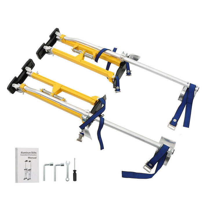 DURAFORCE 24"-40" Adjustable Drywall Stilts Aluminum Tool - Painting Painter Taping Yellow
