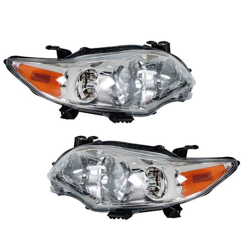 DURAFORCE Left+Right Headlight For 2011 2012 2013 Toyota Corolla Chrome Projector