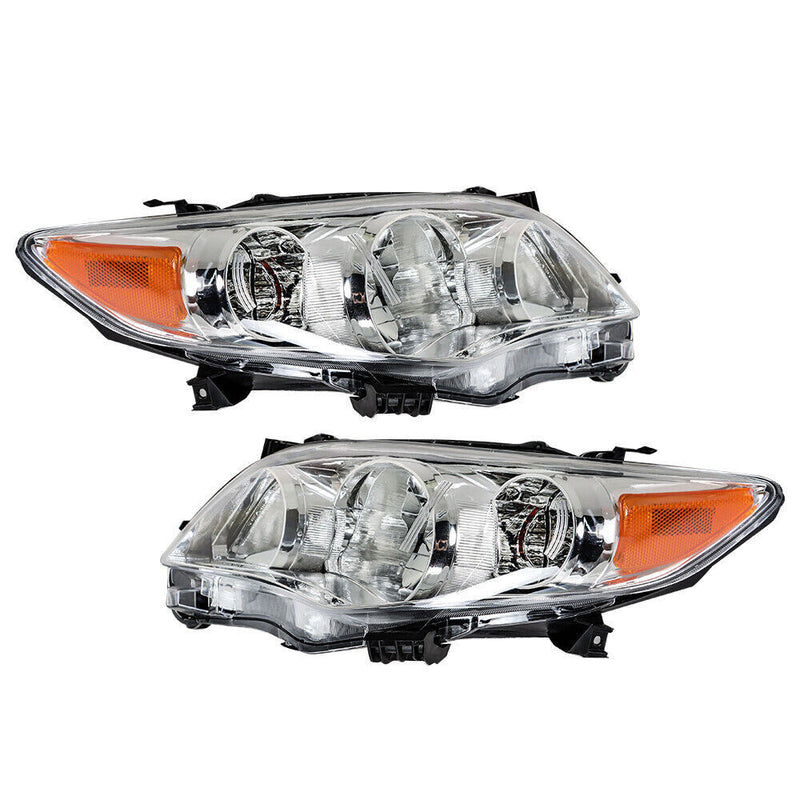 DURAFORCE Left+Right Headlight For 2011 2012 2013 Toyota Corolla Chrome Projector