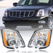 DURAFORCE Right+Left Headlight For 2008-2011 Cadillac DTS HID/Xenon Chrome Housing