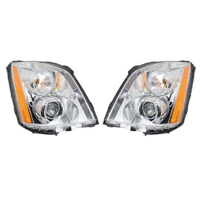 DURAFORCE Right+Left Headlight For 2008-2011 Cadillac DTS HID/Xenon Chrome Housing